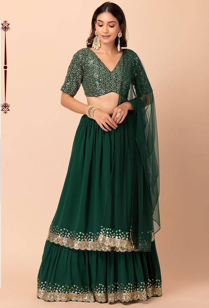 Zeel Clothing vol 26 georgette Green Lehenga choli wholesale price in Kolkata